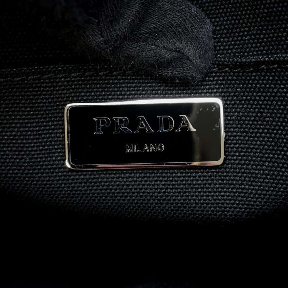 Prada Canapa Raffia Handbag Shoulder Bag Black - Picture 10 of 12